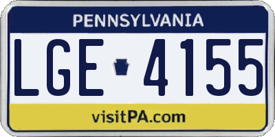 PA license plate LGE4155