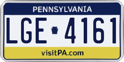 PA license plate LGE4161