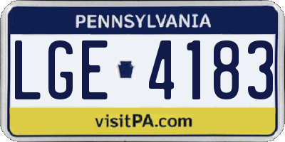 PA license plate LGE4183