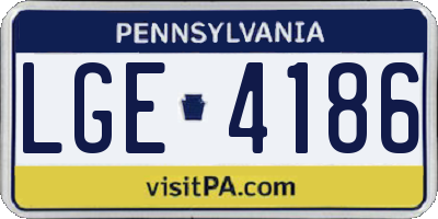 PA license plate LGE4186