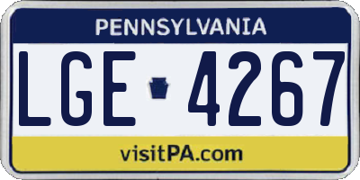 PA license plate LGE4267