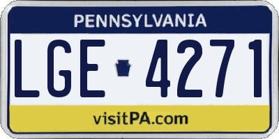 PA license plate LGE4271