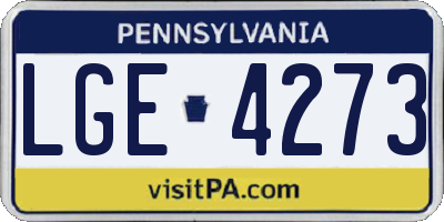PA license plate LGE4273
