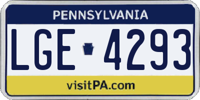 PA license plate LGE4293