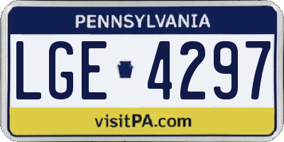 PA license plate LGE4297