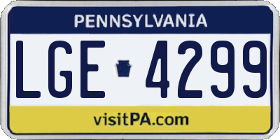 PA license plate LGE4299
