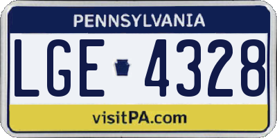 PA license plate LGE4328