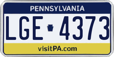 PA license plate LGE4373