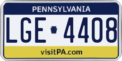 PA license plate LGE4408