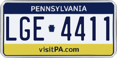 PA license plate LGE4411