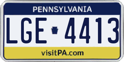 PA license plate LGE4413