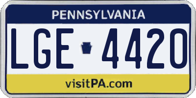 PA license plate LGE4420