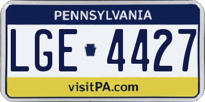 PA license plate LGE4427