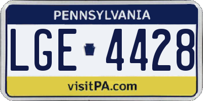 PA license plate LGE4428