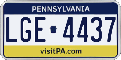 PA license plate LGE4437