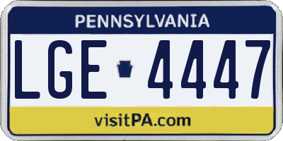 PA license plate LGE4447