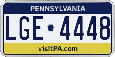 PA license plate LGE4448