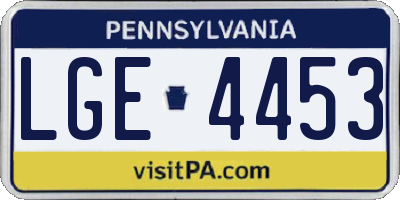 PA license plate LGE4453