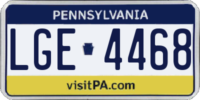 PA license plate LGE4468