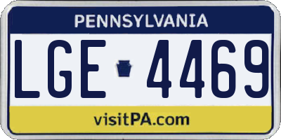 PA license plate LGE4469