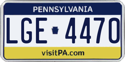PA license plate LGE4470