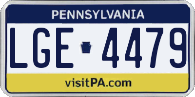 PA license plate LGE4479