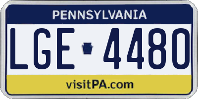 PA license plate LGE4480