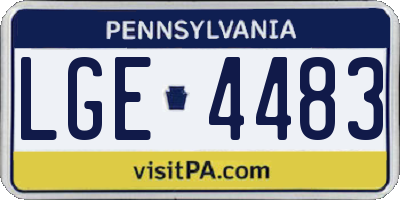 PA license plate LGE4483