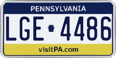 PA license plate LGE4486