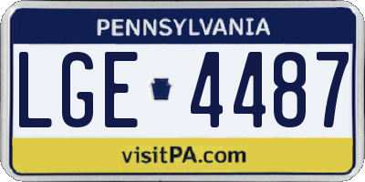 PA license plate LGE4487
