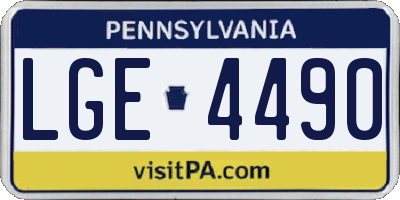 PA license plate LGE4490