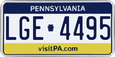 PA license plate LGE4495
