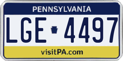 PA license plate LGE4497
