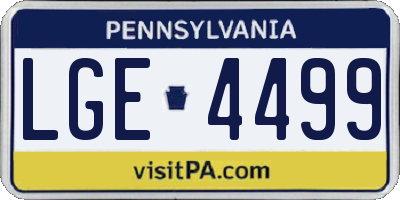 PA license plate LGE4499