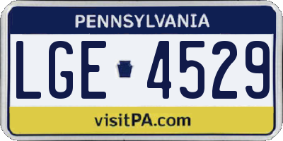 PA license plate LGE4529