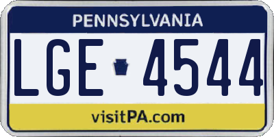 PA license plate LGE4544