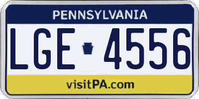 PA license plate LGE4556