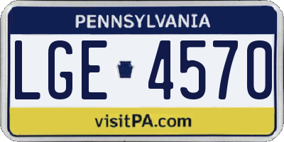 PA license plate LGE4570
