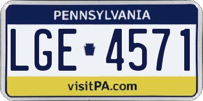 PA license plate LGE4571