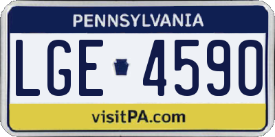 PA license plate LGE4590