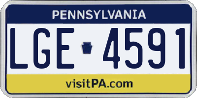 PA license plate LGE4591