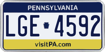 PA license plate LGE4592