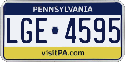 PA license plate LGE4595