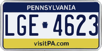 PA license plate LGE4623