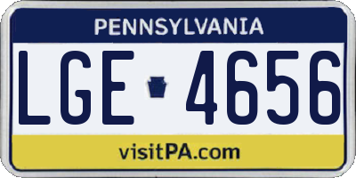 PA license plate LGE4656