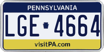 PA license plate LGE4664