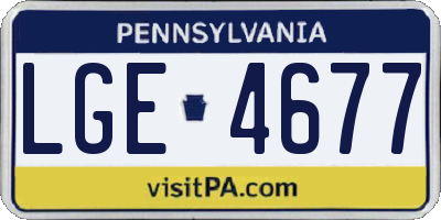PA license plate LGE4677