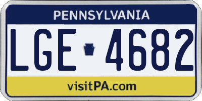 PA license plate LGE4682