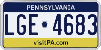 PA license plate LGE4683
