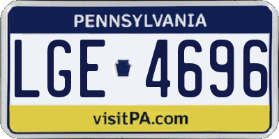 PA license plate LGE4696